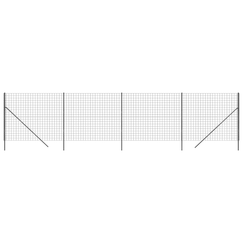 vidaXL Recinzione Metallica Antracite 1,4x10 m in Acciaio Zincato