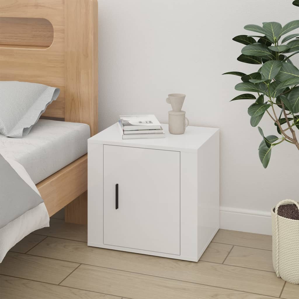 vidaXL Comodini 2 pz in Bianco Lucido 50x39x47 cm