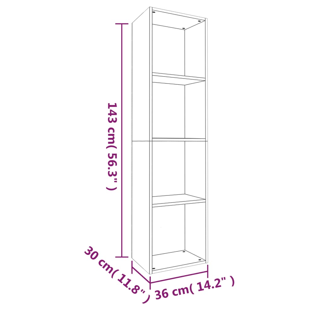 vidaXL Libreria/Mobile TV Rovere Fumo 36x30x143cm in Legno Multistrato