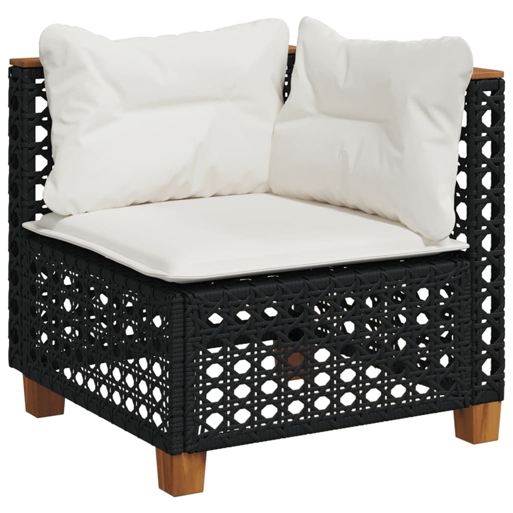 vidaXL Set Divani da Giardino 10pz con Cuscini in Polyrattan Nero