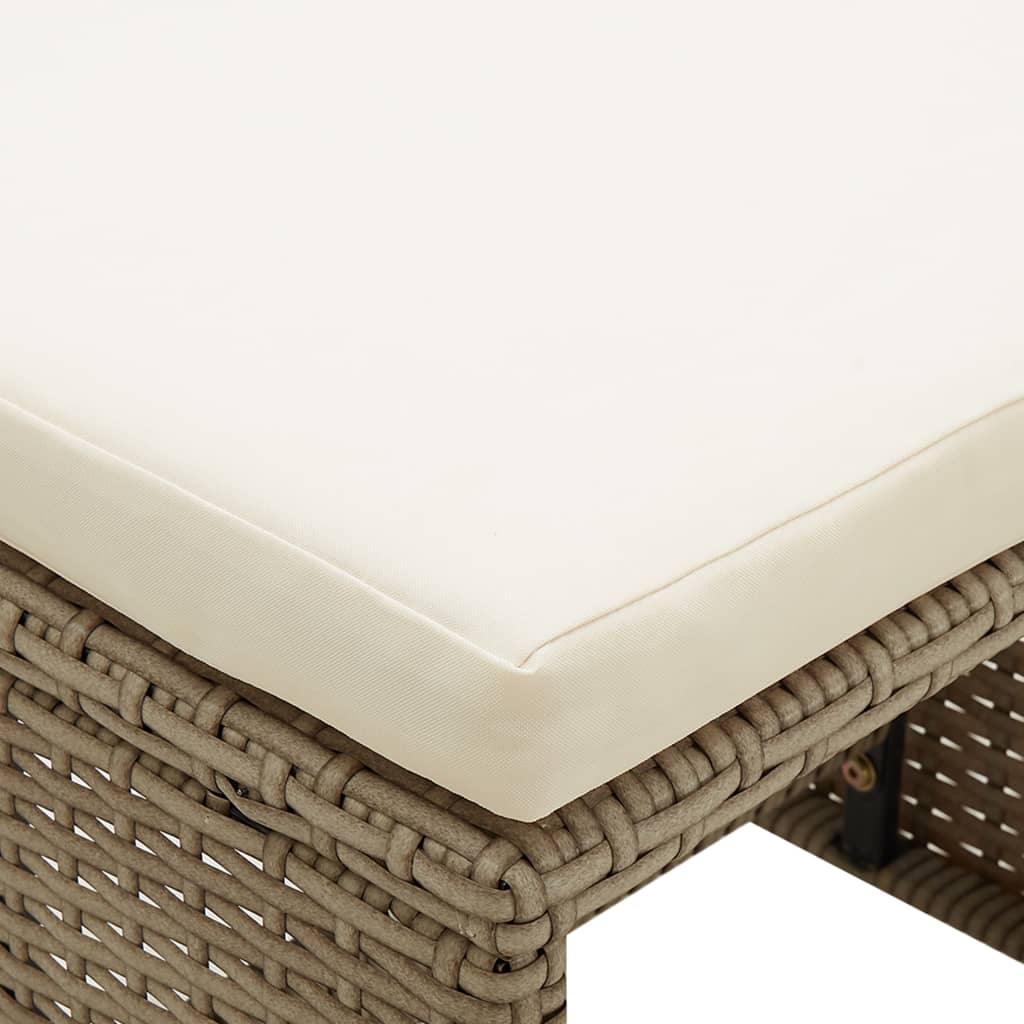 vidaXL Sgabelli da Giardino 4 pz con Cuscini in Polyrattan Beige