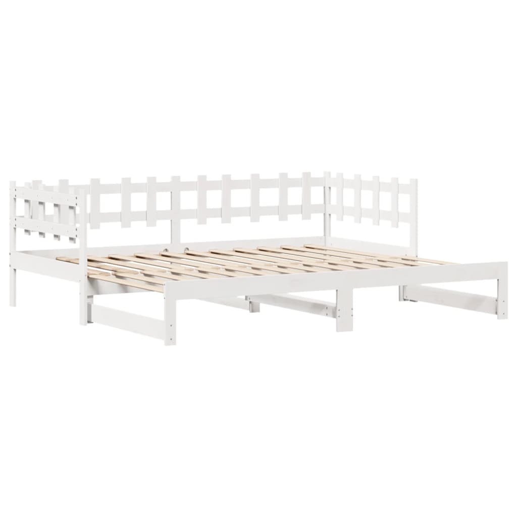 vidaXL Dormeuse Letto Estraibile e Cassetti Bianca 80x200cm Legno Pino