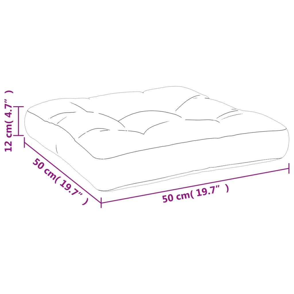 vidaXL Cuscino per Pallet Crema 50x50x12 cm in Tessuto