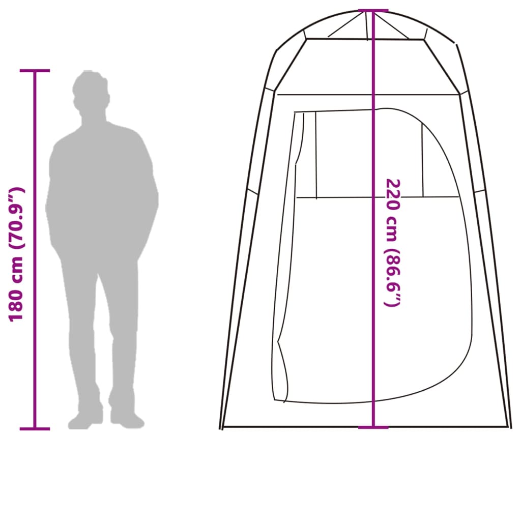 vidaXL Tenda Privacy Grigia a Rilascio Rapido Impermeabile