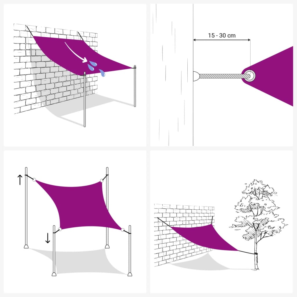 vidaXL Parasole a Vela in Tessuto Oxford Rettangolare 2x2,5 m Marrone