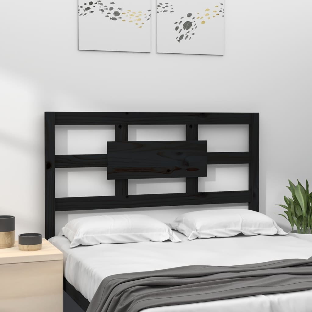 vidaXL Testiera per Letto Nera 95,5x4x100 cm in Legno Massello di Pino