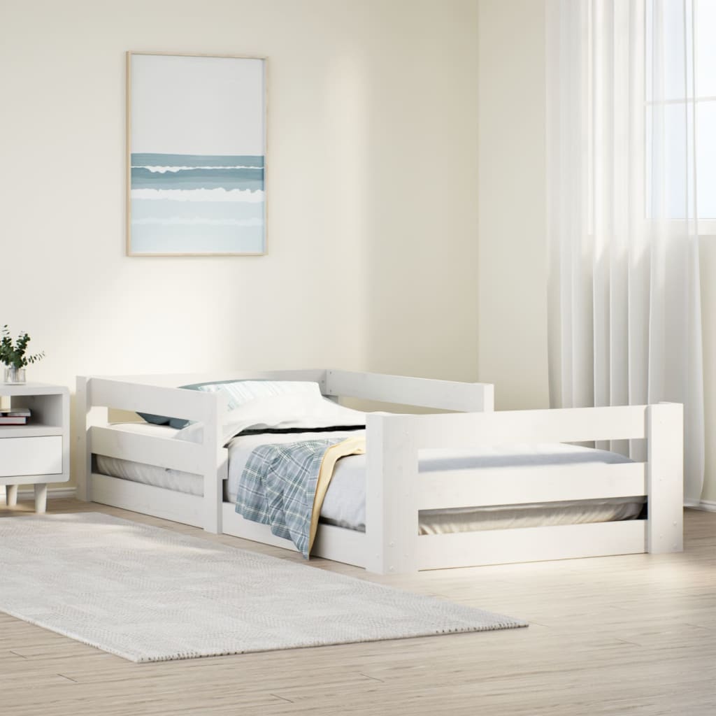 vidaXL Letto senza Materasso Bianco 90x200 cm Legno Massello di Pino