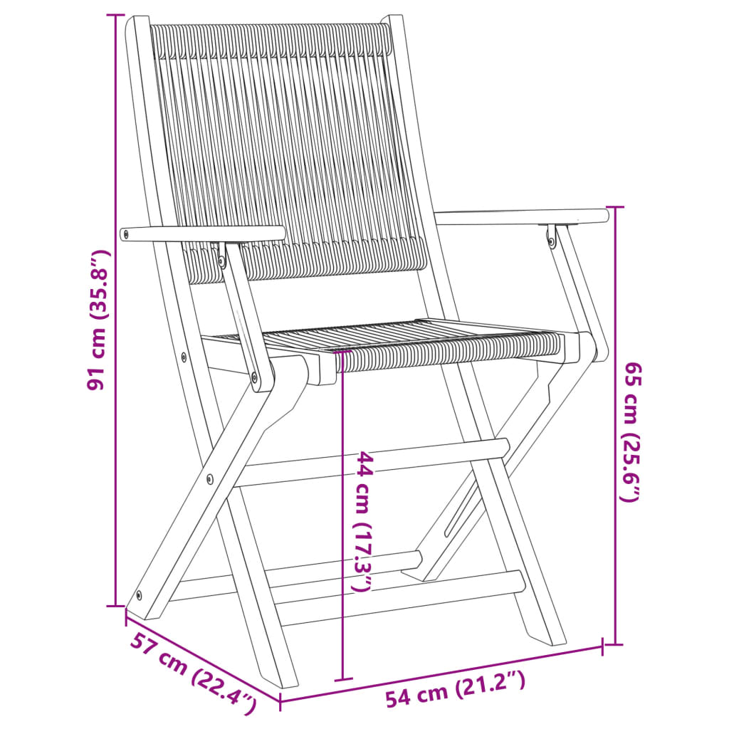 vidaXL Sedie Giardino 2 pz Nere Legno Massello Acacia e Polipropilene