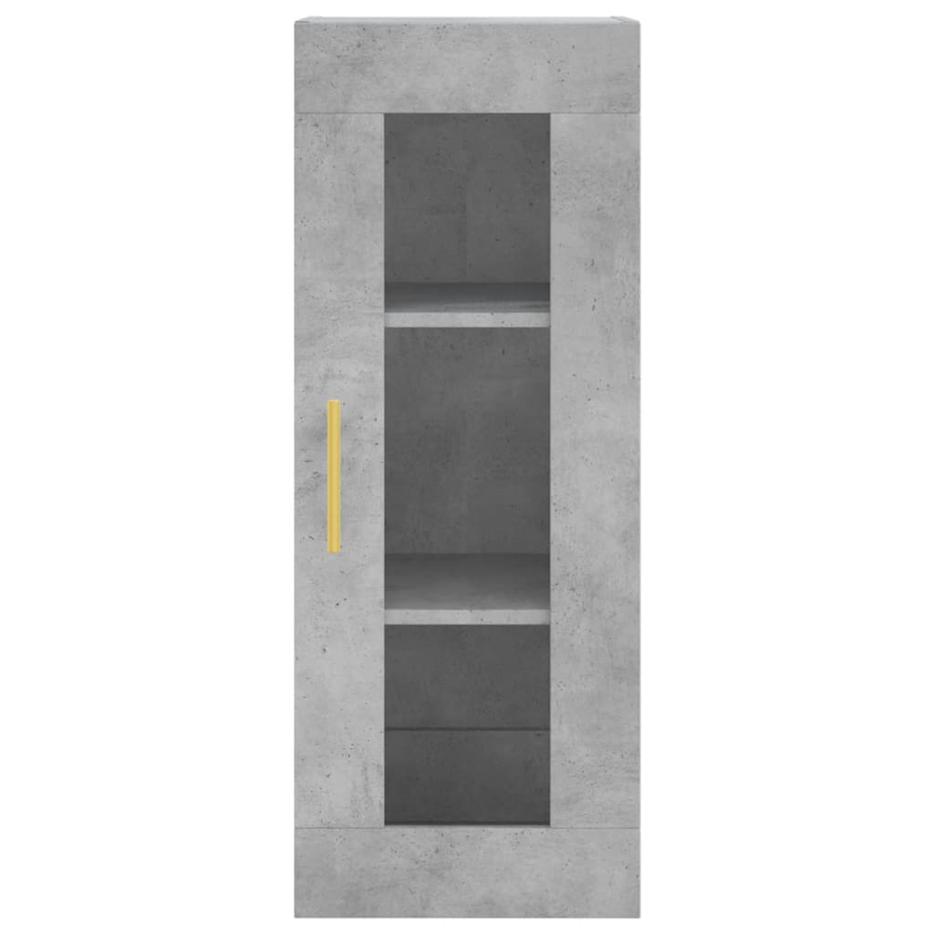 vidaXL Credenza Grigio Cemento 34,5x34x180 cm in Legno Multistrato