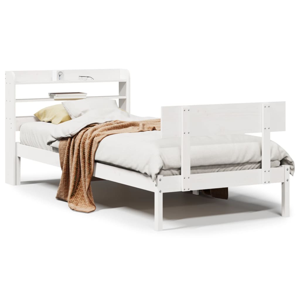 vidaXL Letto senza Materasso Bianco 90x200 cm Legno Massello di Pino