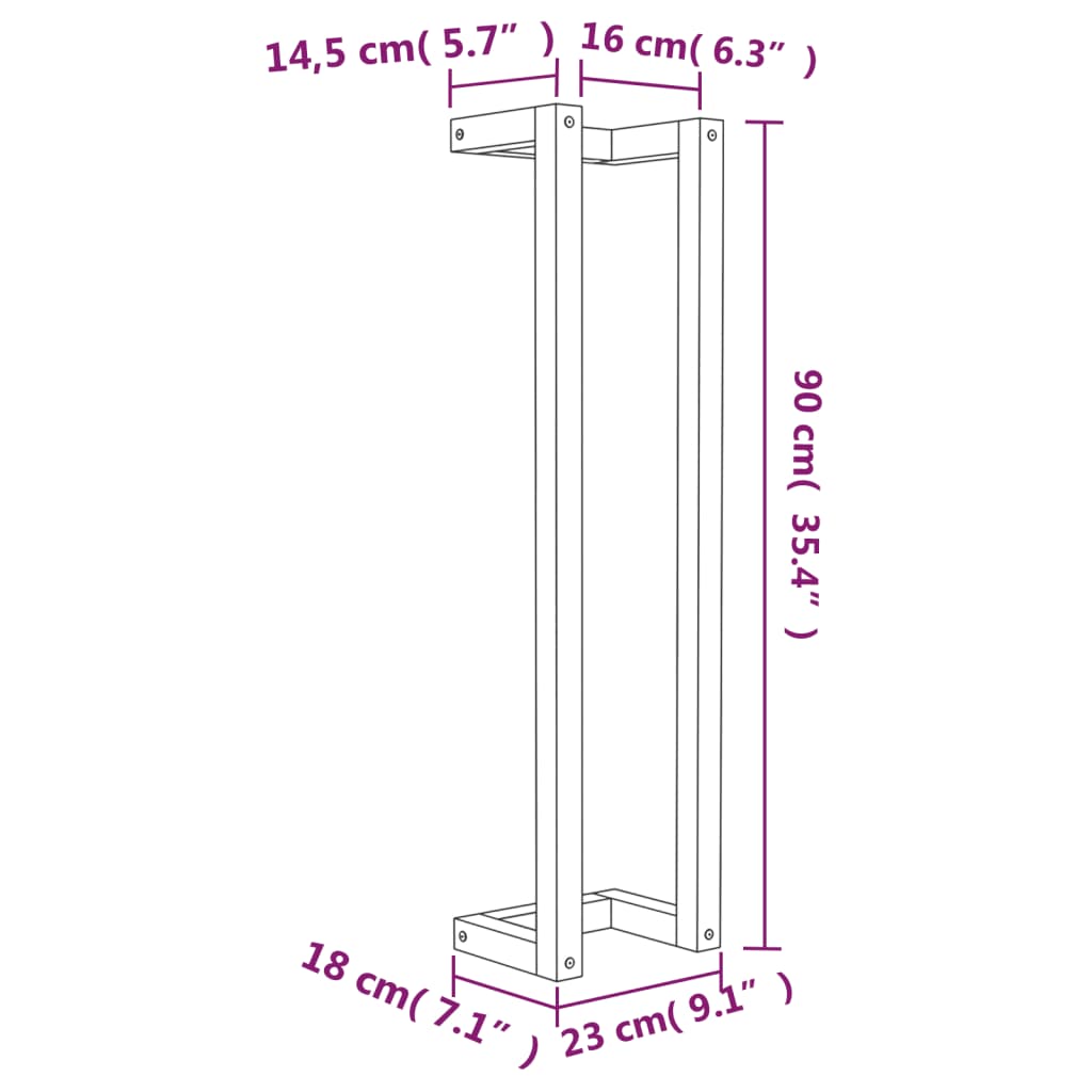 vidaXL Portasciugamani Bianco 23x18x90 cm in Legno Massello di Pino