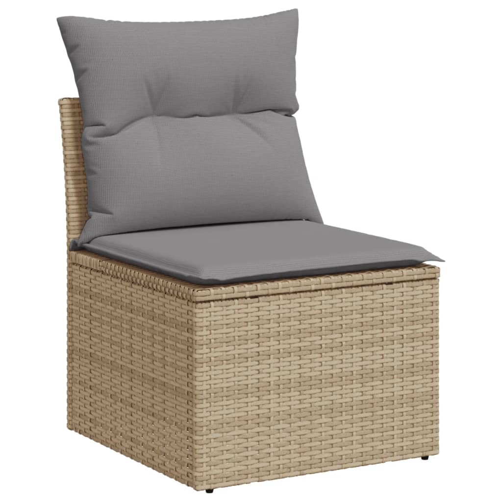 vidaXL Set Divano da Giardino 13 pz con Cuscini Beige in Polyrattan