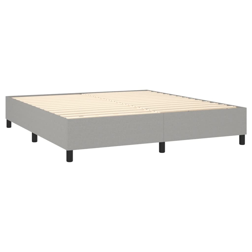 vidaXL Letto a Molle Materasso e LED Grigio Chiaro 180x200 cm Tessuto