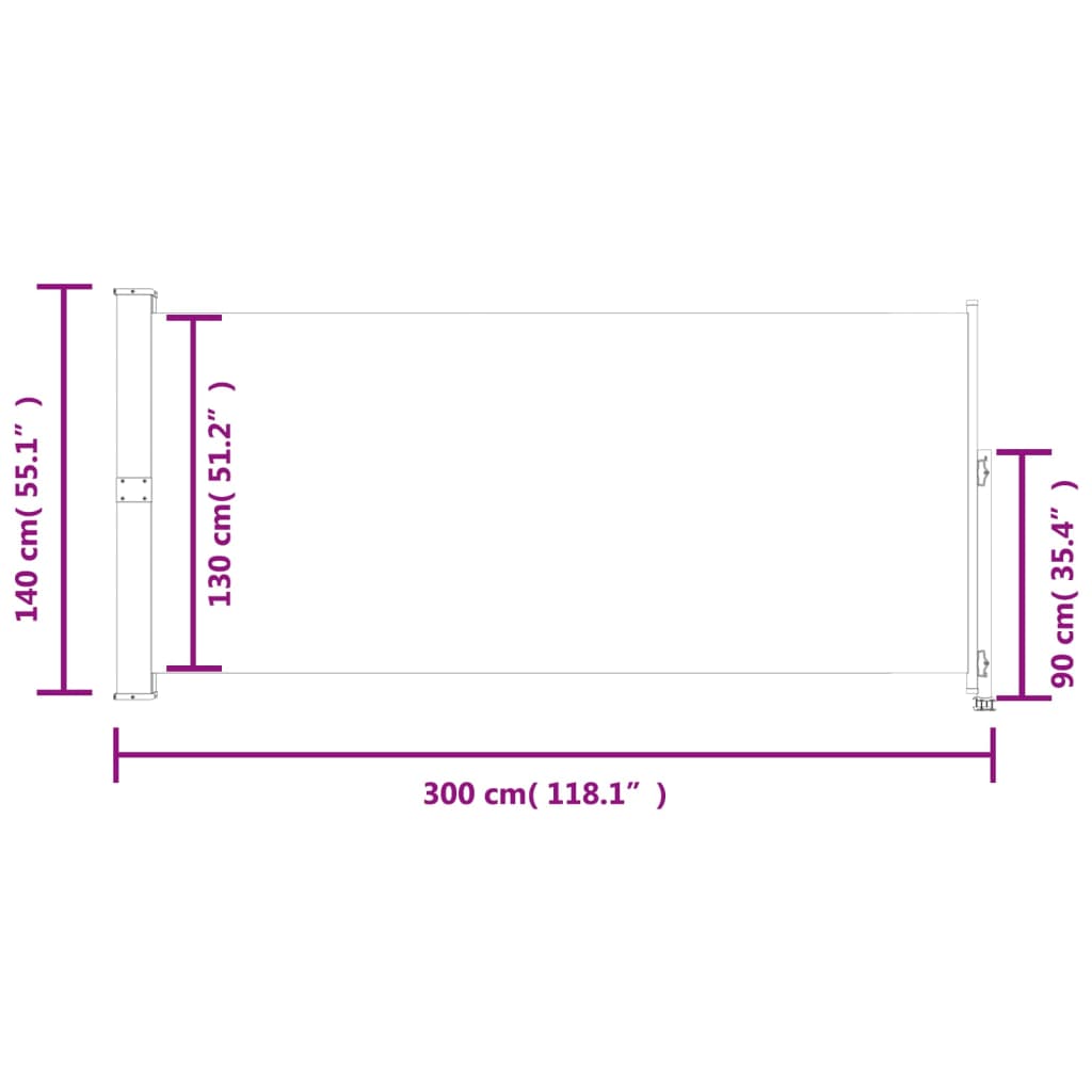 vidaXL Tenda Laterale Retrattile per Patio 140x300 cm Blu