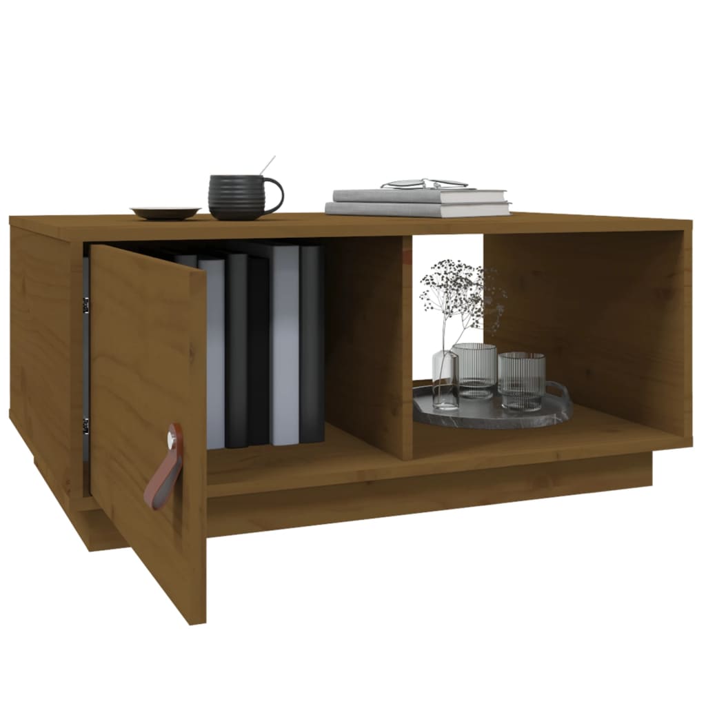 vidaXL Tavolino da Salotto ambra 80x50x35,5 cm Legno Massello di Pino