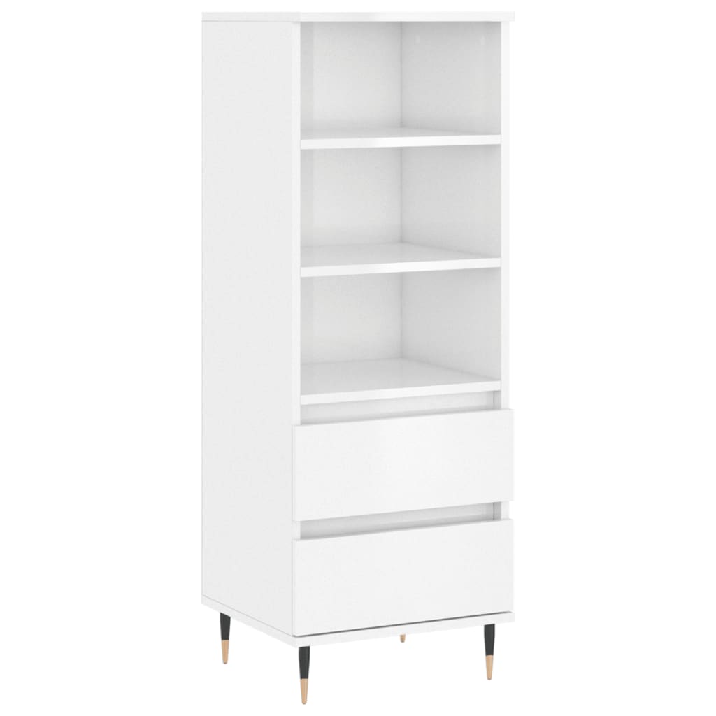 vidaXL Credenza Bianco Lucido 40x36x110 cm in Legno Multistrato