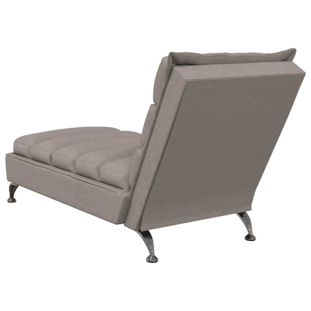 vidaXL Chaise Longue con Cuscini Tortora in Tessuto