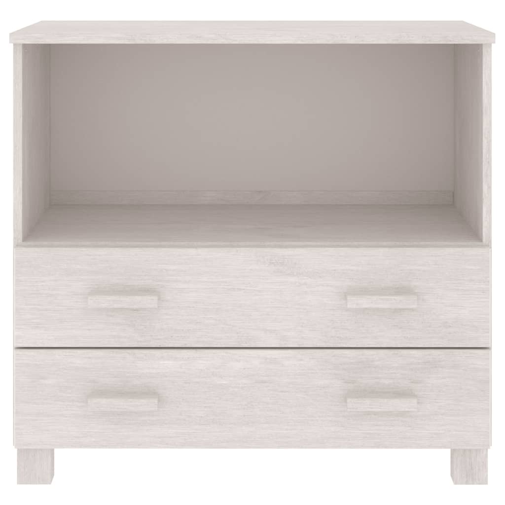 vidaXL Credenza HAMAR Bianca 85x35x80 cm in Legno Massello di Pino