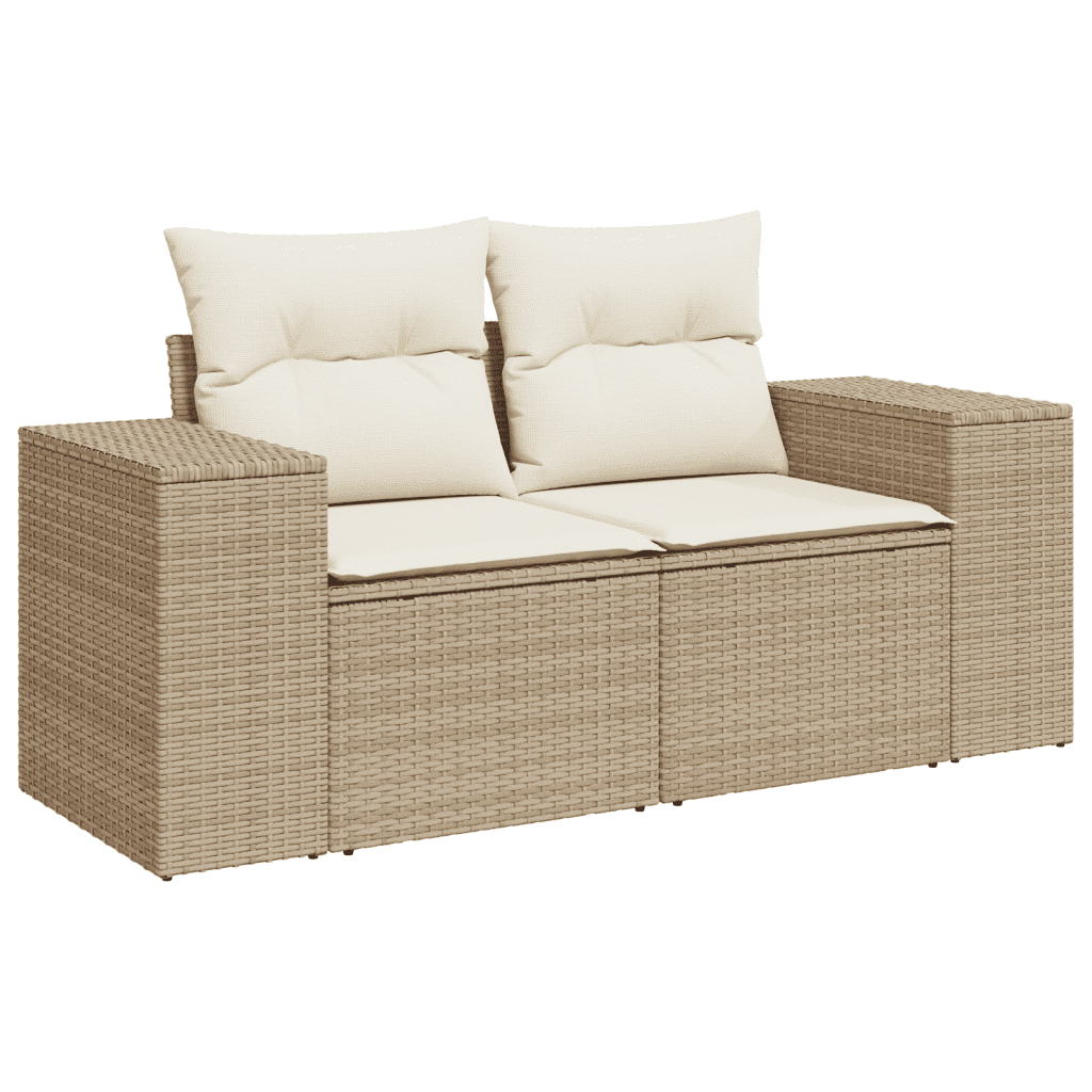 vidaXL Set Divano da Giardino 4 pz con Cuscini Beige in Polyrattan