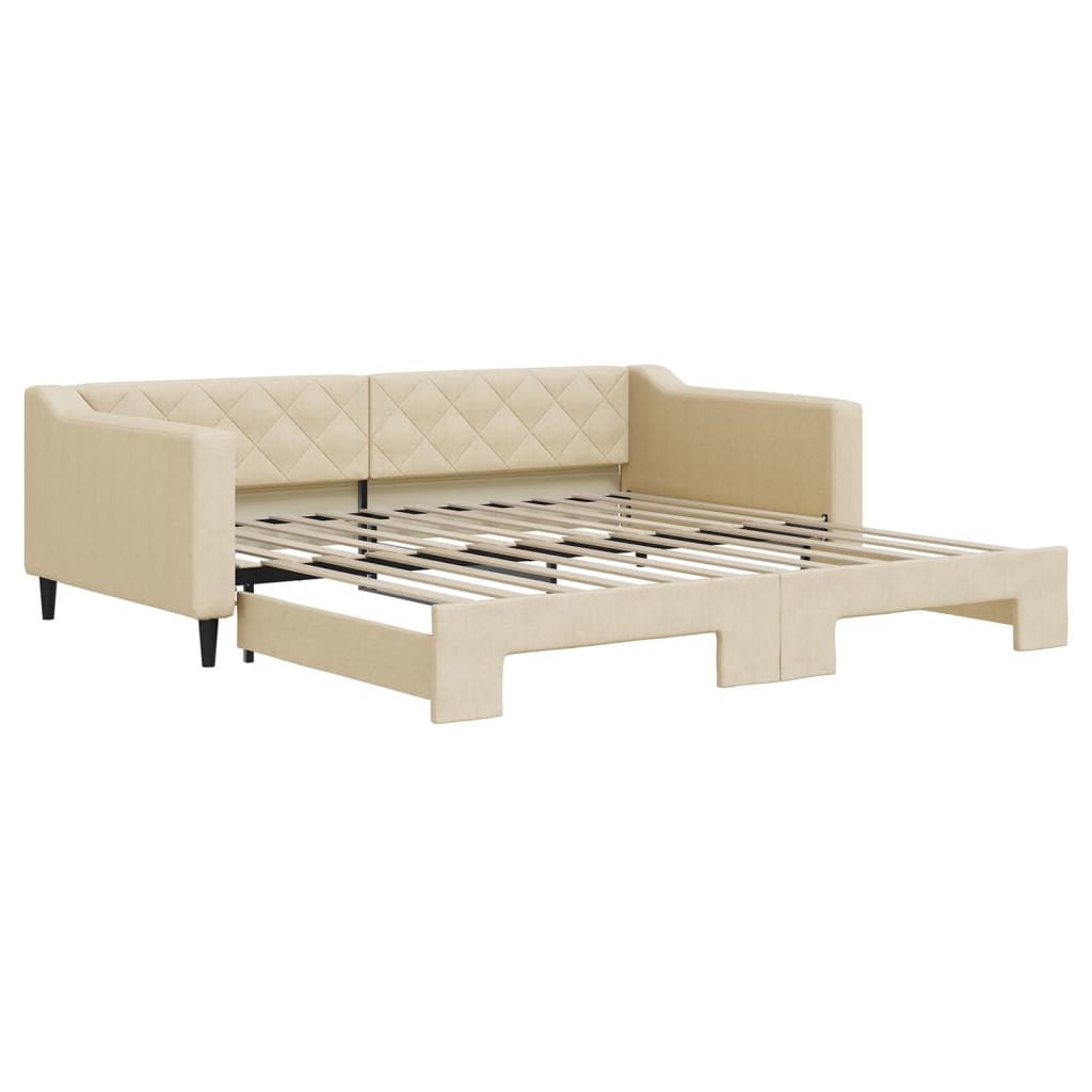 vidaXL Divano Letto con Letto Estraibile Crema 100x200 cm in Tessuto