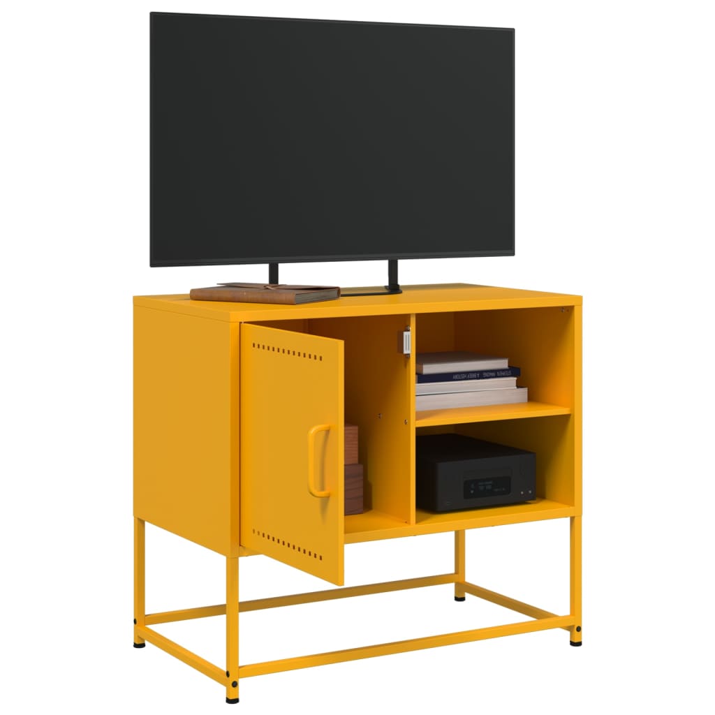 vidaXL Mobile TV Giallo Senape 68x39x60,5 cm in Acciaio