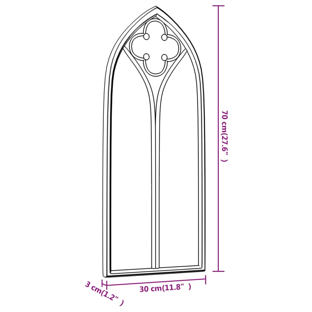 vidaXL Specchio da Giardino Sabbia 70x30 cm in Ferro per Uso Esterno