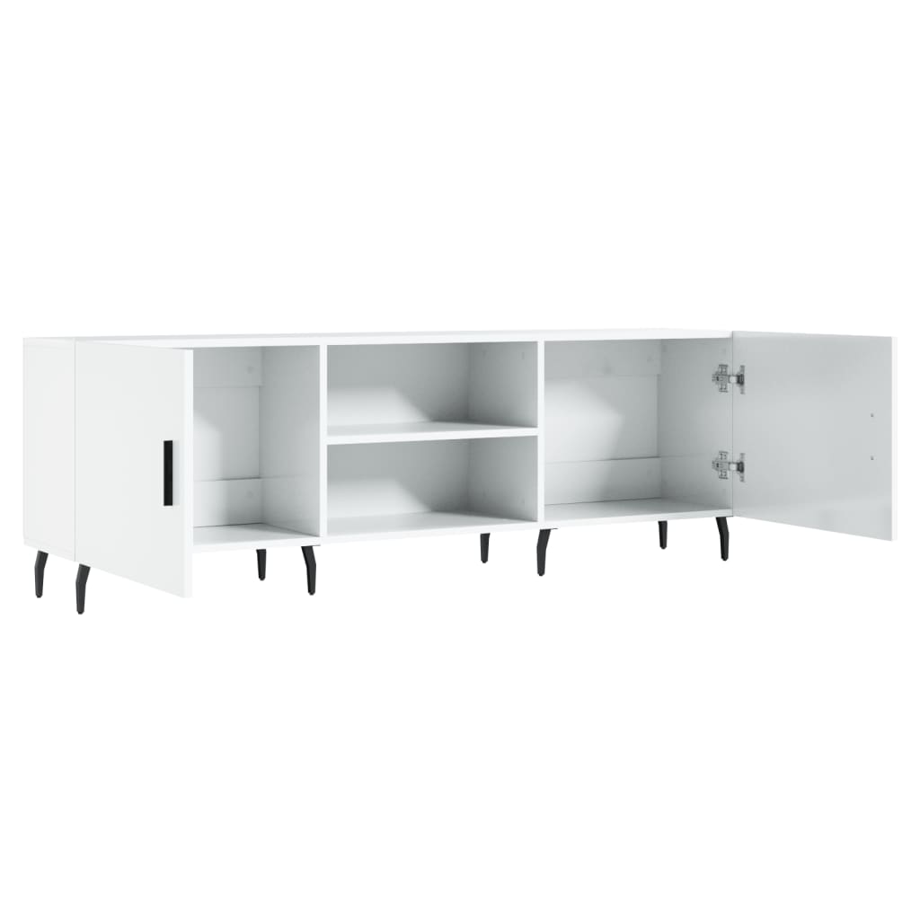 vidaXL Mobile Porta TV Bianco Lucido 150x30x50 cm in Legno Multistrato