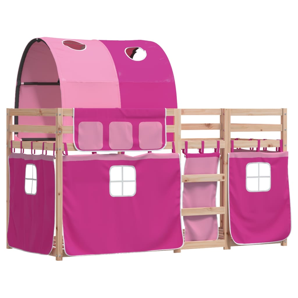 vidaXL Letto a Castello senza Materasso Rosa 90x190 cm Legno di Pino