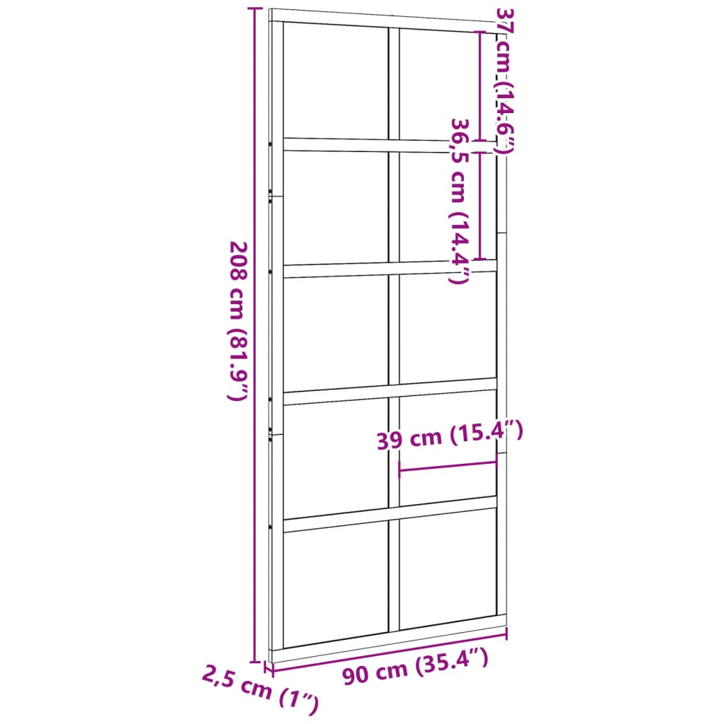 vidaXL Porta del Granaio Bianca 90x208 cm in Legno Massello di Pino