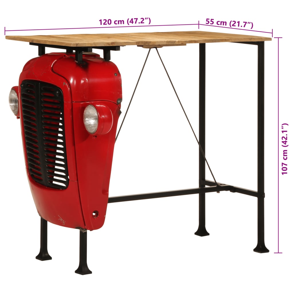 vidaXL Set da Bar 5 pz in Legno Massello di Mango