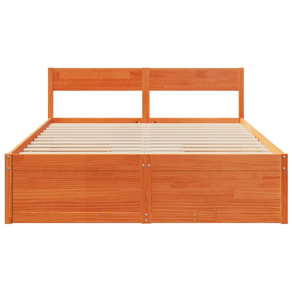 vidaXL Letto senza Materasso Marrone Cera 150x200 cm in Legno di Pino