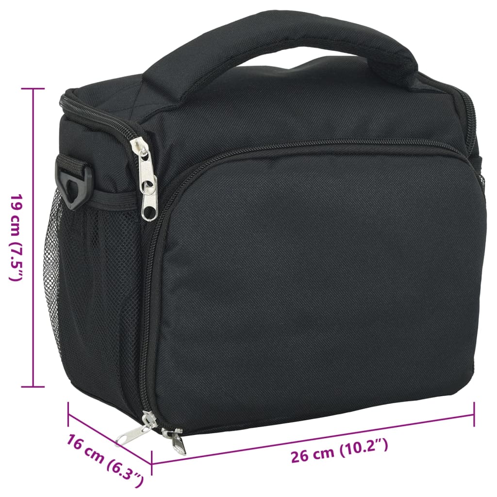 vidaXL Borsa Fotocamera con Coperta Impermeabile Nera Tessuto Oxford