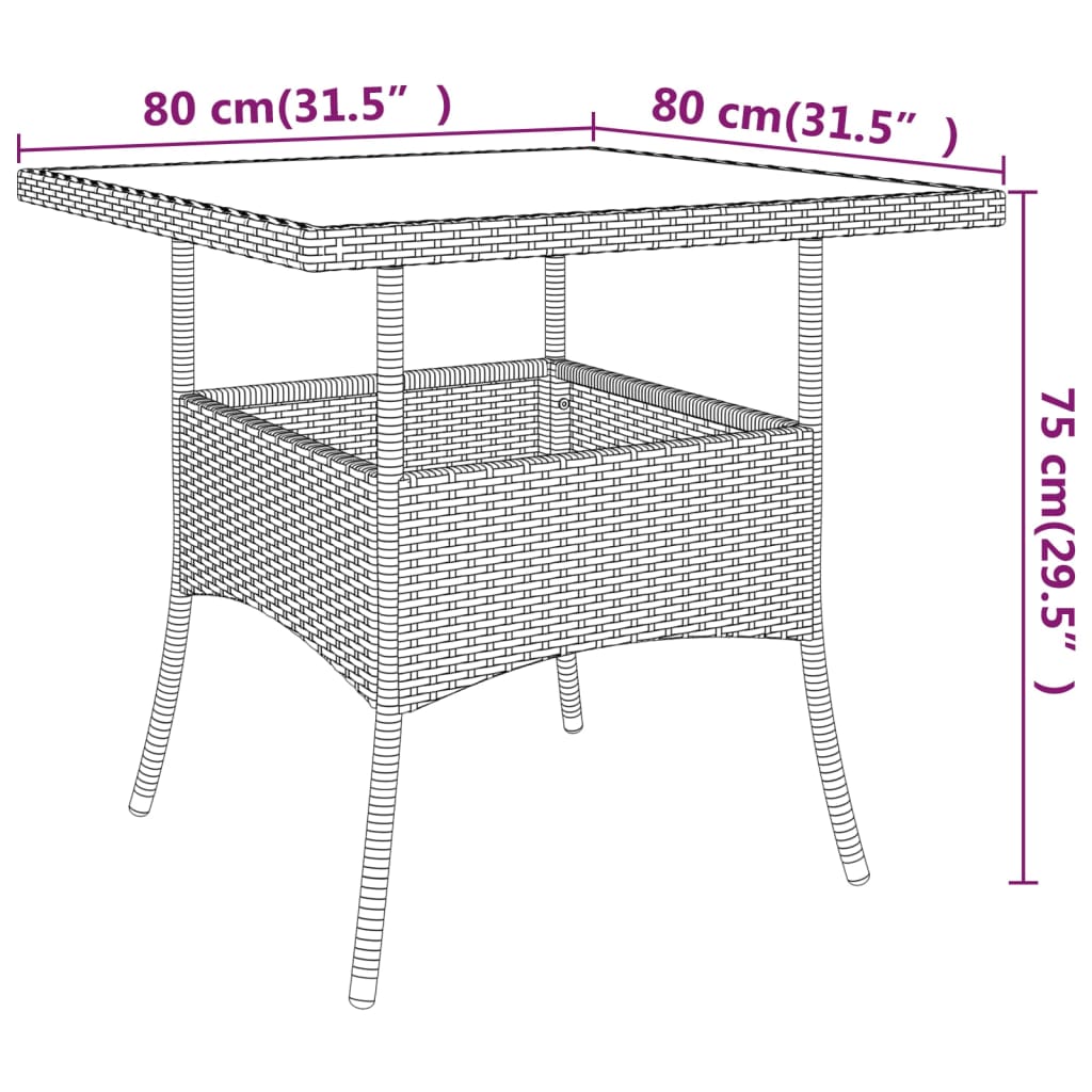 vidaXL Set da Pranzo per Giardino 5 pz in Polyrattan Marrone