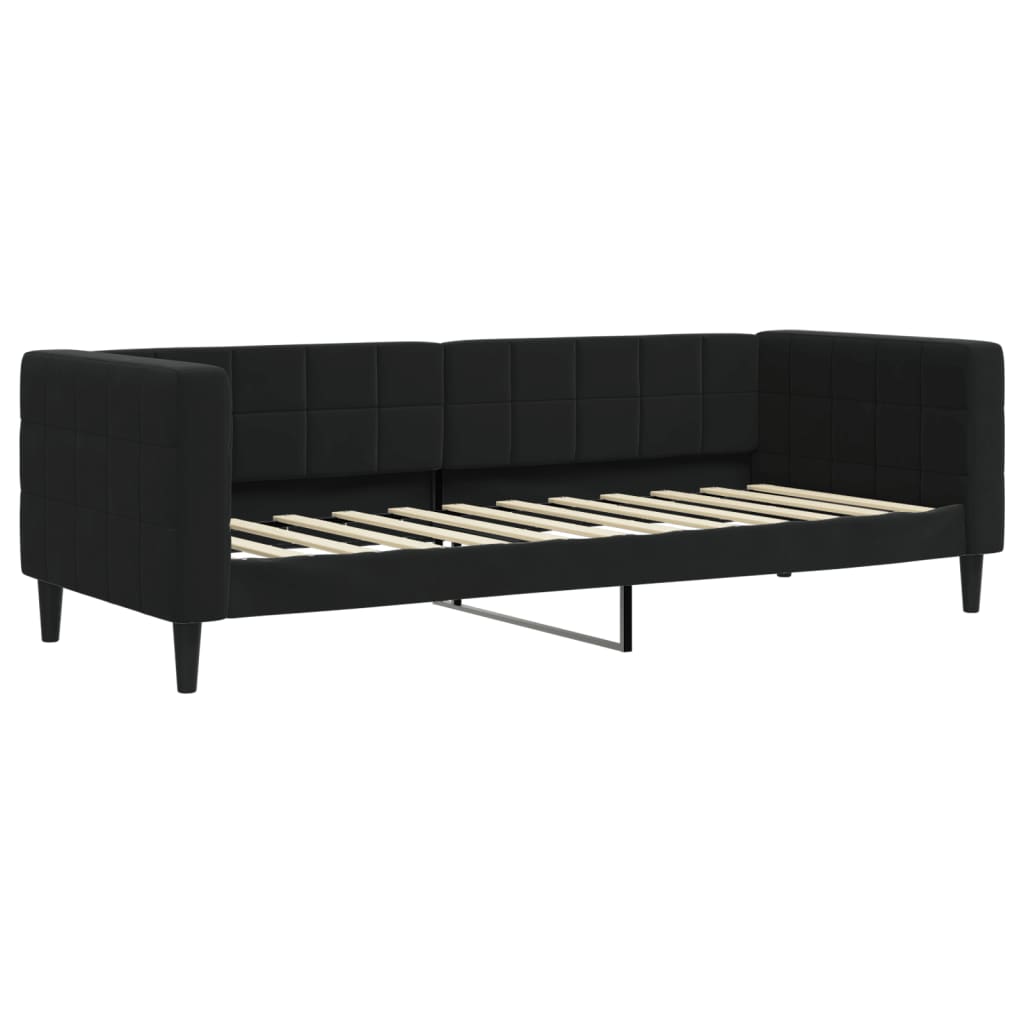 vidaXL Divano Letto Estraibile con Cassetti Nero 80x200 cm in Velluto