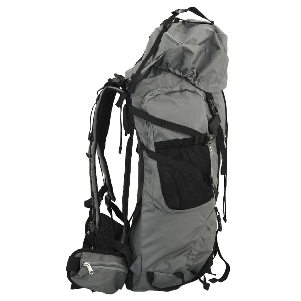 vidaXL Zaino da Trekking Grigio 60 L in Tessuto Oxford