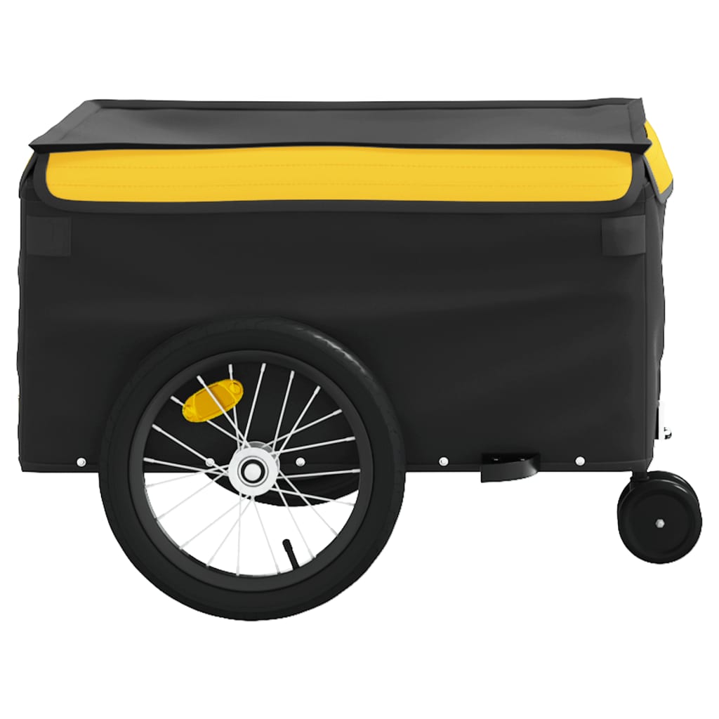 vidaXL Rimorchio da Bici Nero e Giallo 45 kg in Ferro