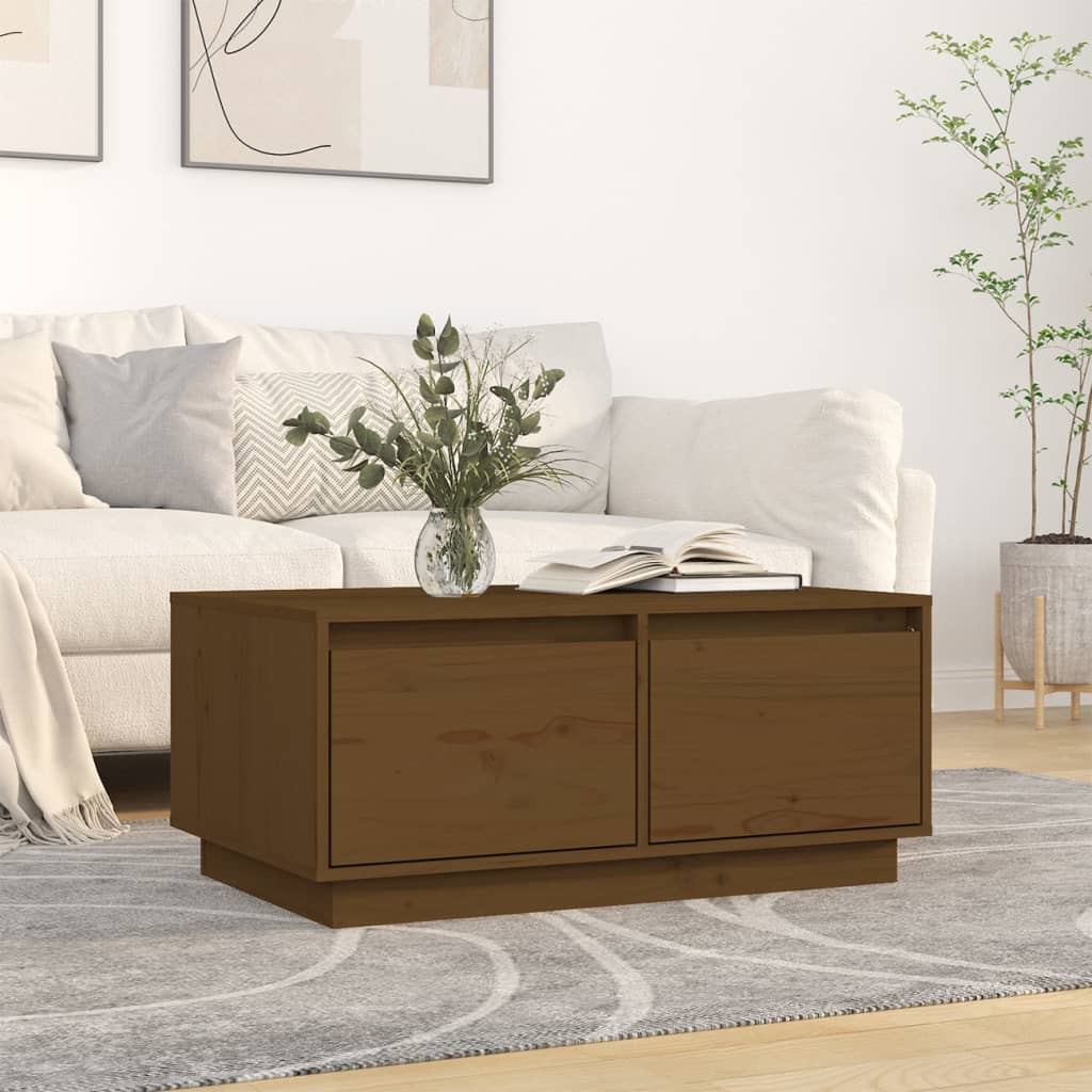 vidaXL Tavolino da Salotto ambra 80x50x35 cm Legno Massello di Pino