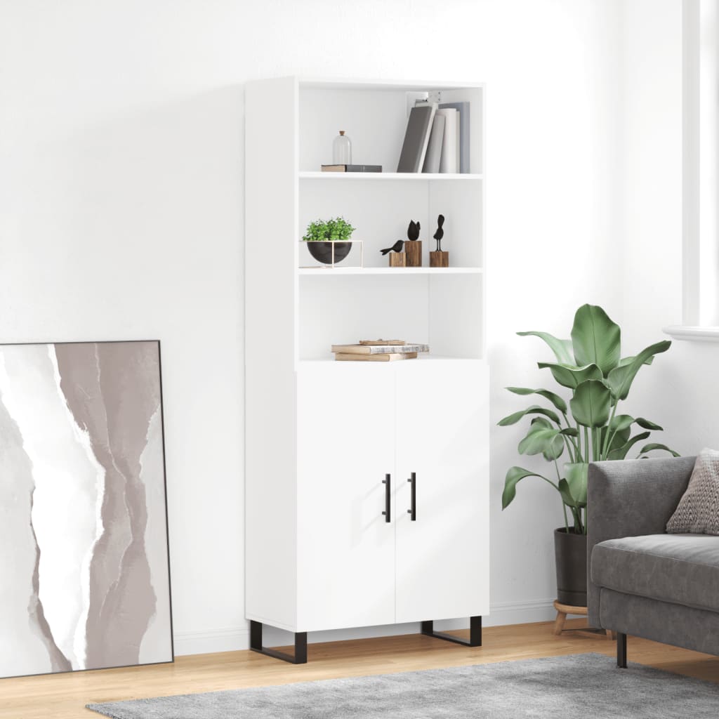 vidaXL Credenza Bianca 69,5x34x180 cm in Legno Multistrato