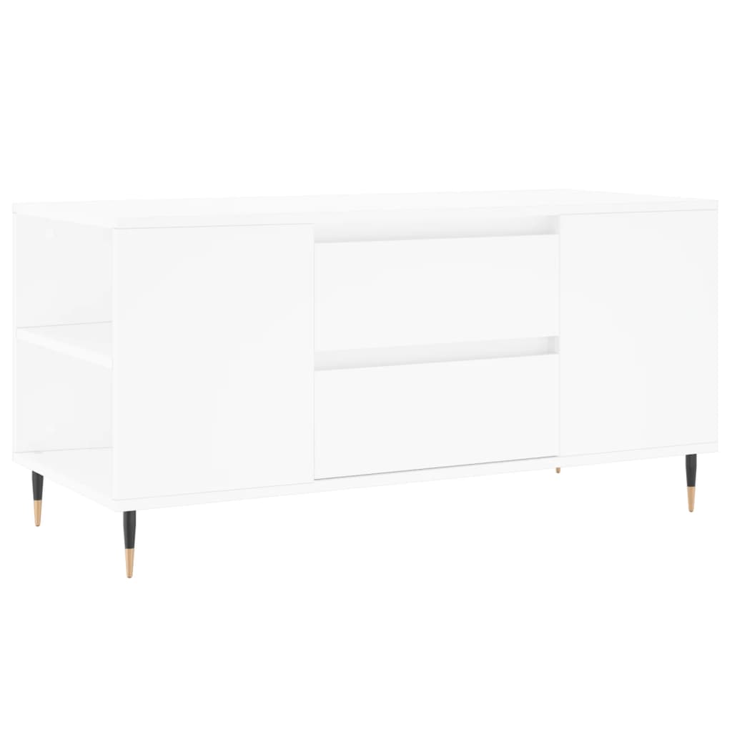 vidaXL Tavolino da Salotto Bianco 102x44,5x50 cm in Legno Multistrato