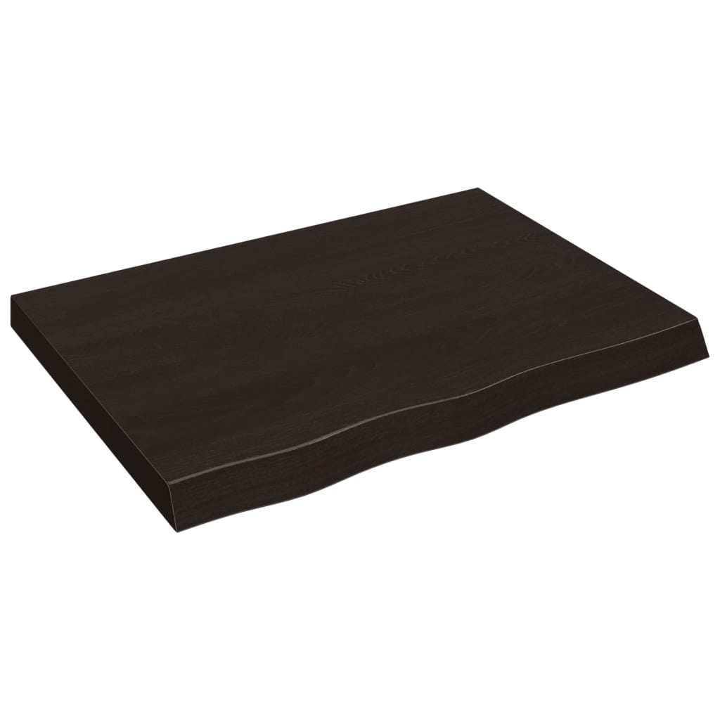 vidaXL Ripiano Marrone Scuro 80x30x(2-6) cm Massello Rovere Trattato