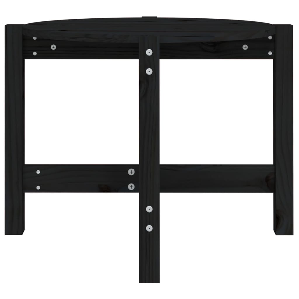 vidaXL Tavolino da Salotto Nero Ø 62,5x45 cm in Legno Massello di Pino