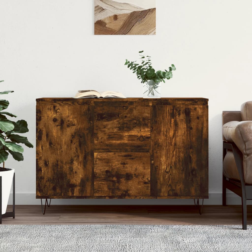 vidaXL Credenza Rovere Fumo 104x35x70 cm in Legno Multistrato