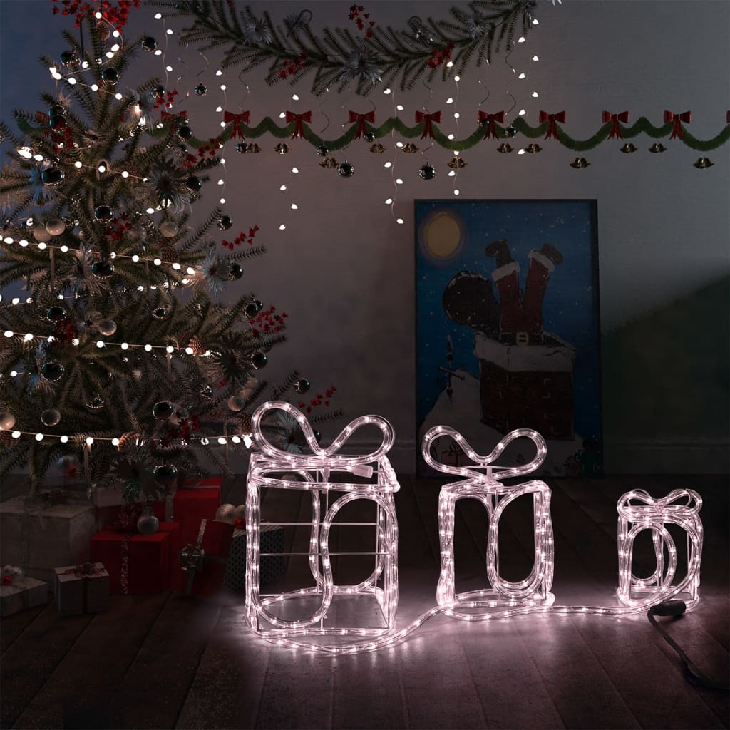 vidaXL Decorazione Natale Scatole Regalo con 180 LED Interni Esterni