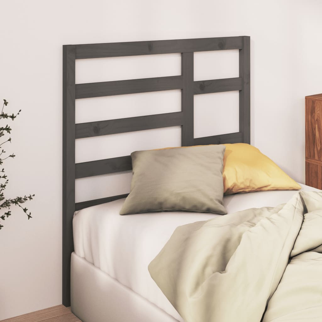 vidaXL Testiera per Letto Grigia 96x4x104 cm in Legno Massello di Pino