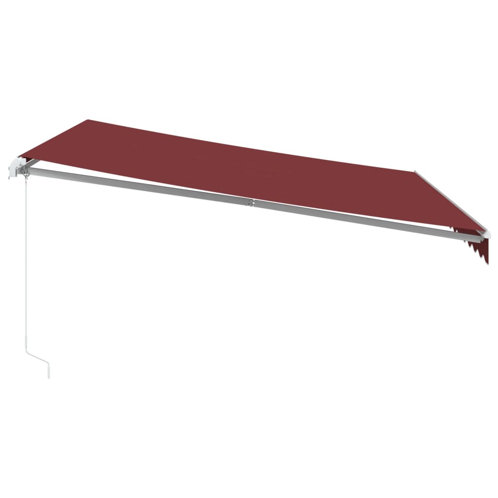 vidaXL Tenda da Sole Retrattile Manuale con LED Bordò 400x300 cm