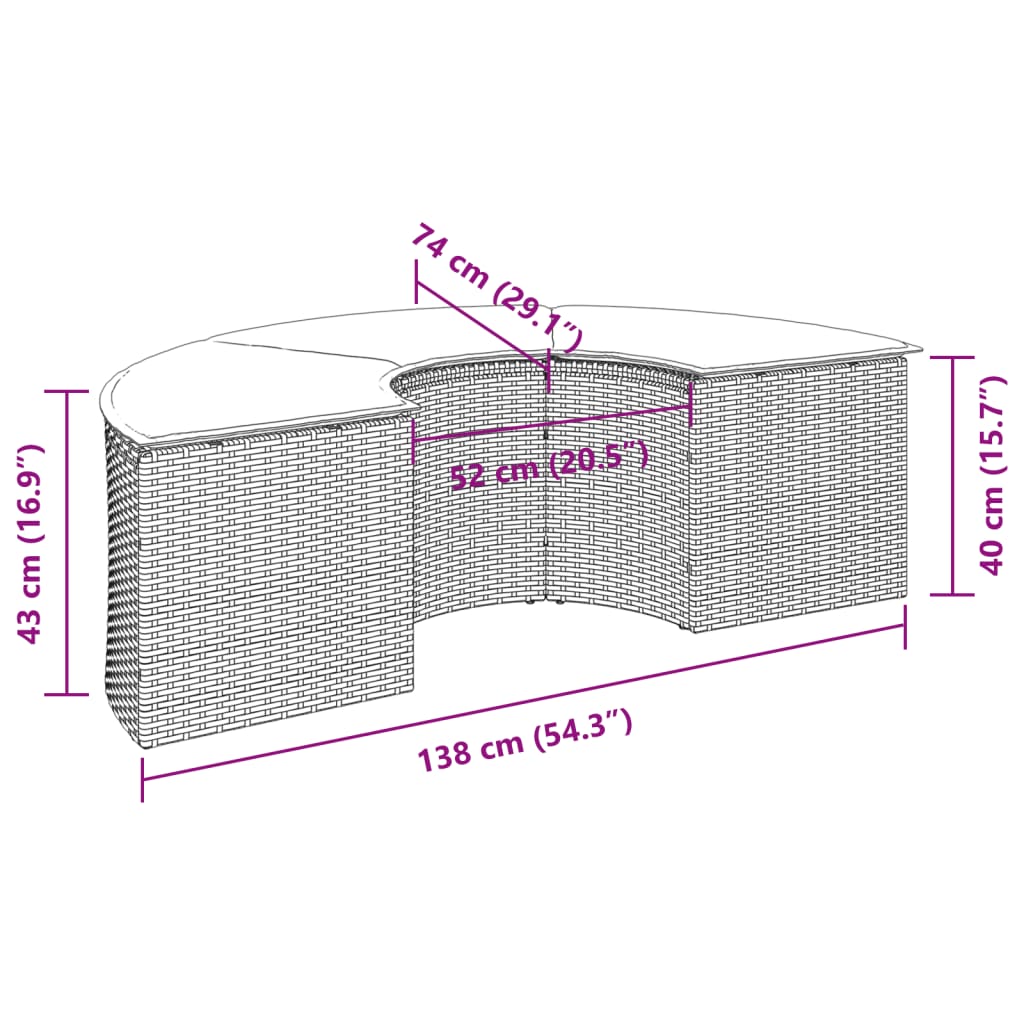 vidaXL Poggiapiedi da Giardino con Cuscino Beige in Polyrattan