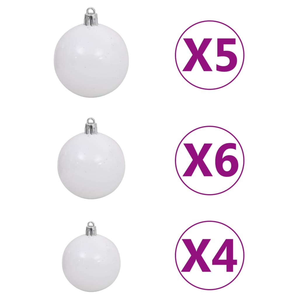 vidaXL Albero di Natale Preilluminato con Palline Bianco 150 cm PVC