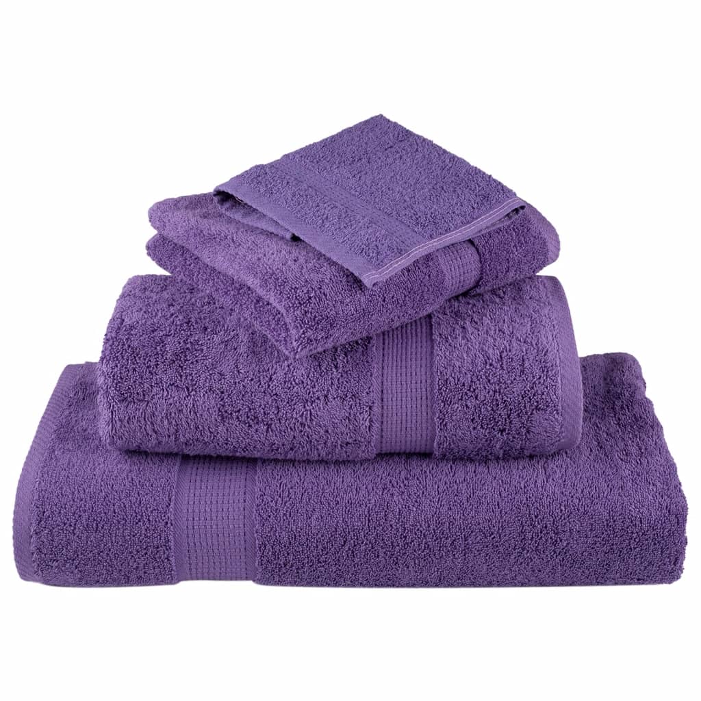 vidaXL Asciugamani da Bagno SOLUND 2 pz Viola 70x140 cm 600 g/m²