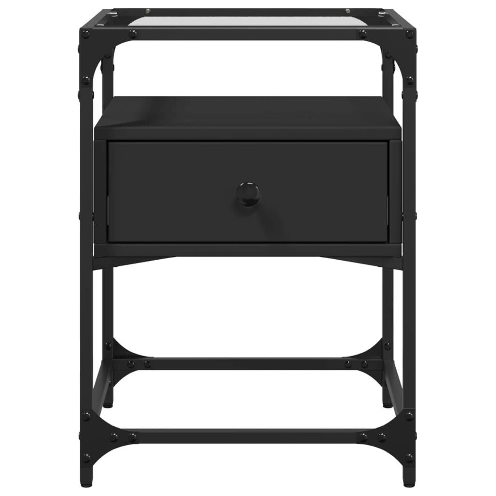 vidaXL Comodino Nero 40x40x55 cm in Legno Multistrato