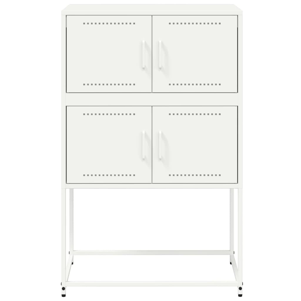 vidaXL Credenza Bianca 68,5x38,5x107 cm in Acciaio